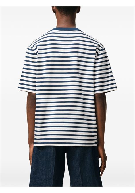 t-shirt mariniere ss blu e bianca AMI PARIS | UTS374.JE0210A044